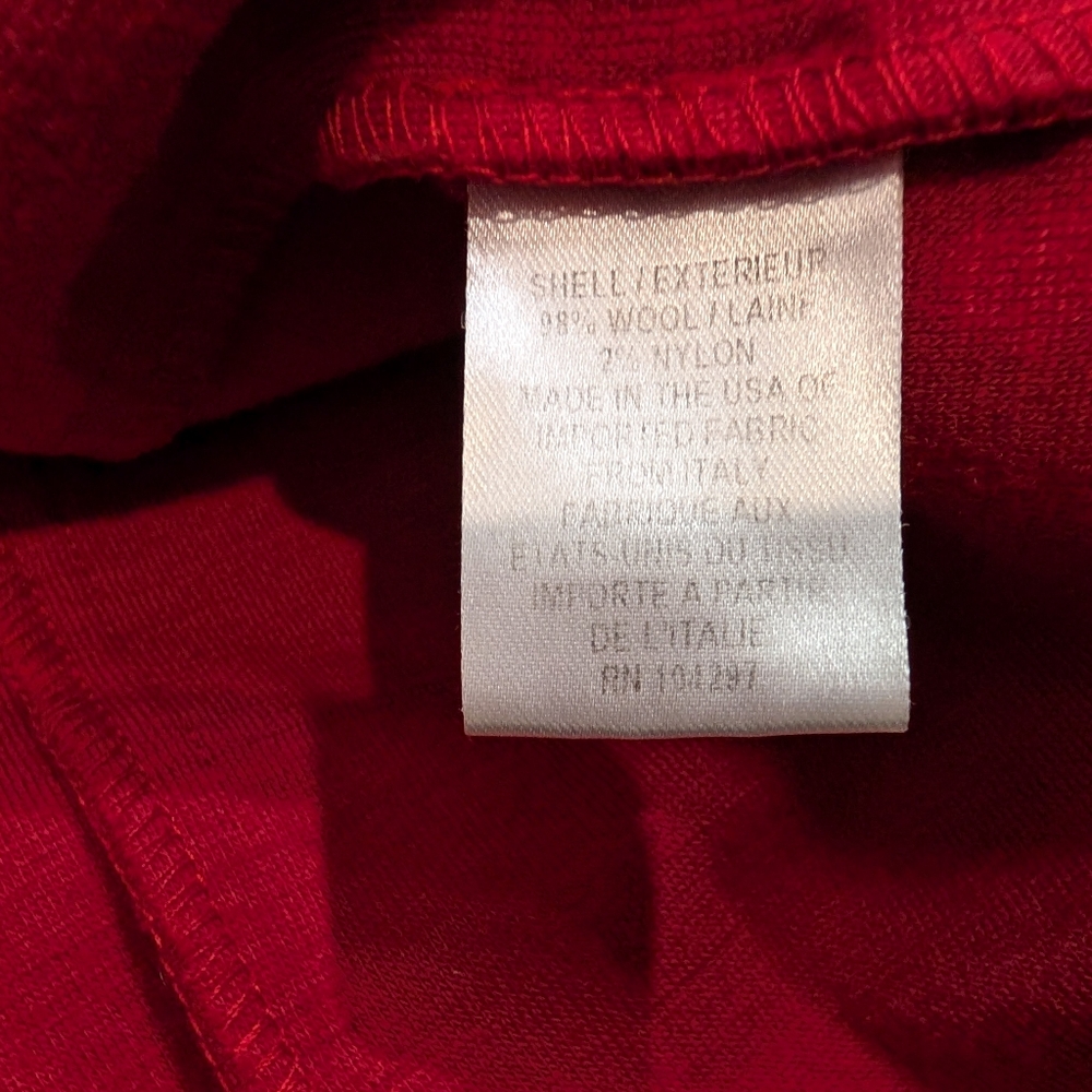 Milly NY Red Wool Sheath Dress Gold Chain Belt Sz M Old Money Classic USA - Picture 7 of 10